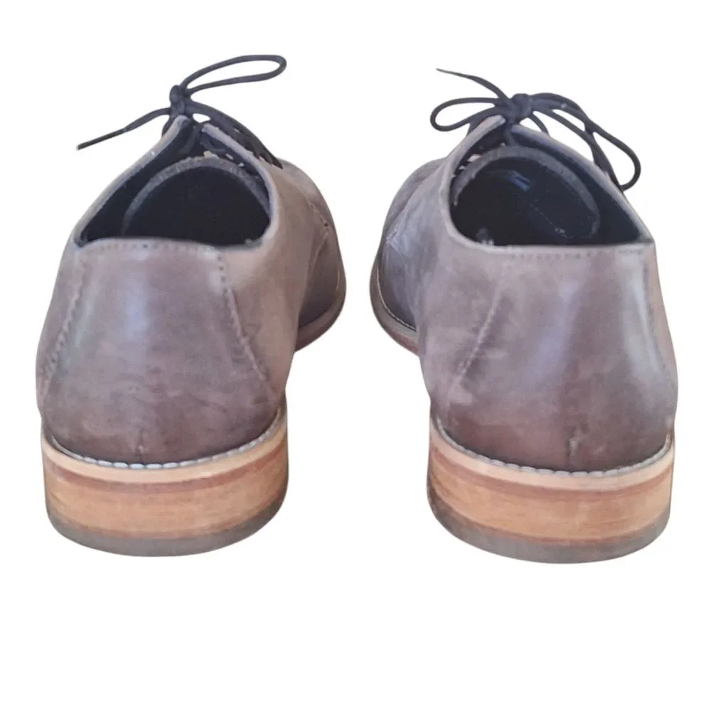 Fabio De Luca Derby Shoes Leather Nubuck Brown Vera Pelle Vero Cuoio Mens 9.5